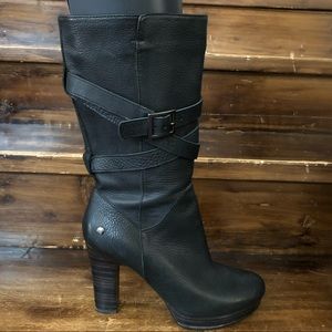 Ugg Mid calf leather high heel boot